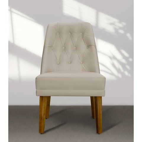 Kit 4 Cadeiras de Jantar Bela Courino Bege Courino Bege