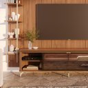 Ver imagem 3 de Estante para TV Home Theater 85" 100% MDF 291cm Vidro Reflecta com LED 10 Prateleiras Canella