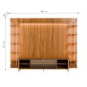 Ver imagem 2 de Estante para TV Home Theater 85" 100% MDF 291cm Vidro Reflecta com LED 10 Prateleiras Canella