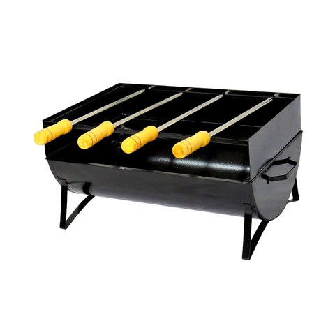 Churrasqueira Praia Campo Aço Carbono 4 Espeto FE 44x30x24cm Duralar F042GFOM