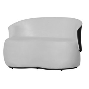 Poltrona Namoradeira Orgânica Beatriz 2 Lugares Tecido Suede Composê em Corino Preto - Estopar Namor