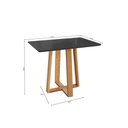 Ver imagem 2 de Mesa de Jantar Kappesberg em Madeira Maciça com Tampo de Vidro Preto Fosco 120cm
