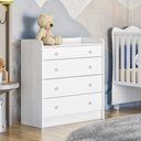 Ver imagem 1 de Cômoda Infantil com Trocador Doce Sonho 2523 Qmovi Branco