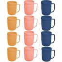 Ver imagem 1 de Jogo 12 Canecas Plásticas Resistentes 340ml Stripes Lyor Caf