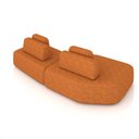 Ver imagem 5 de Sofá 2 Lugares Orgânico com Chaise e 1 Módulo Central Berlim Bouclê Caramelo K01 - D’Rossi