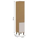 Ver imagem 3 de Armário Paneleiro Vivace 2 Portas 4 Prateleiras MDP 40cm Cinamomo e Off White