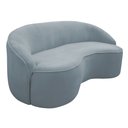 Ver imagem 1 de Sofá Curvo Montserrat 180cm 03 Lugares Bouclé Azul Claro - Nexta Casa