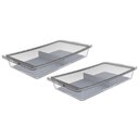 Ver imagem 1 de Kit 2 Travessas Plásticas Retangulares Tampa Hermética 3,4l Transparente com Divisória Crippa