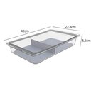 Ver imagem 3 de Kit 2 Travessas Plásticas Retangulares Tampa Hermética 3,4l Transparente com Divisória Crippa