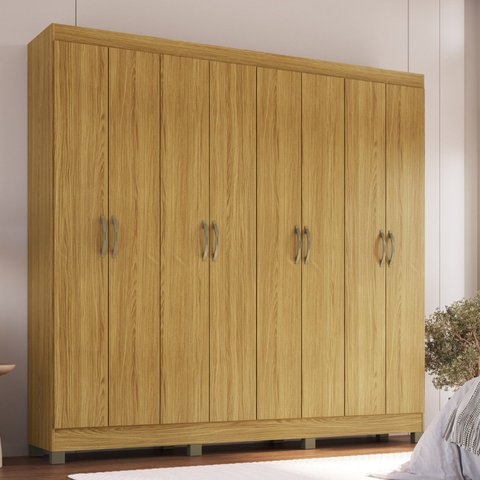 Guarda Roupa Casal 8 Portas RP1804 Bege/Ipê