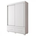 Ver imagem 5 de Guarda Roupa Solteiro Sereno 2 Portas de Correr 2 Gavetas MDP Branco Caemmun Móveis 136cm