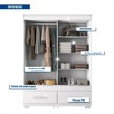 Ver imagem 7 de Guarda Roupa Solteiro Sereno 2 Portas de Correr 2 Gavetas MDP Branco Caemmun Móveis 136cm