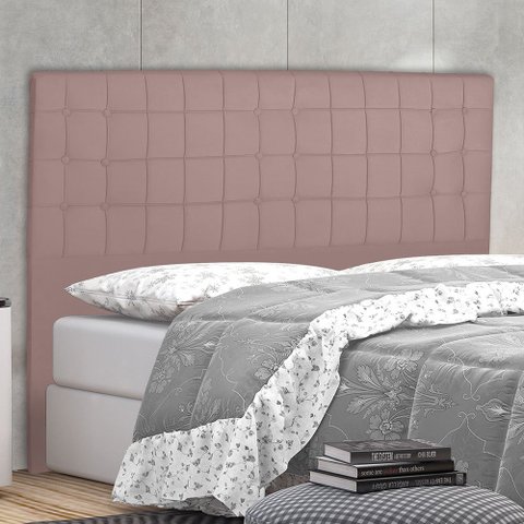 Cabeceira Cama Box Queen Paris Slim 160 Cm Suede Rose MV Estofados