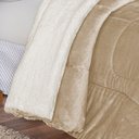 Ver imagem 2 de Coberdrom Apollo Queen Sherpa Pele de Carneiro + Manta Flannel 1 Peça - Cáqui