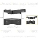 Ver imagem 4 de Armário de Cozinha Completa de Canto com Rodapé Veneza Multimóveis V2104 Preto/branco