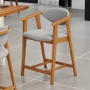 Ver imagem 2 de Banqueta Baixa para Cozinha Sala de Jantar Bancada Cecília L02 Bouclê Cinza - Lyam Decor