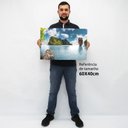 Ver imagem 2 de Quadro Decorativo Ilha em tela Canvas TACOLADO PAPEL DE PAREDE Moldura Flutuante 4,5cm Freijó 60 x 4