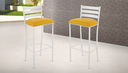 Ver imagem 1 de Kit 2 Banquetas com Encosto de 75cm:amarelo/branco