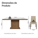 Ver imagem 3 de Conjunto Sala de Jantar Tampo de Vidro 6 Cadeiras Rustic/Branco/Imperial Alba Madesa