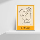 Ver imagem 2 de Quadro Minimalista Amarelo Mulher matisse 24x18cm:madeira Preta