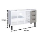 Ver imagem 5 de Armário de Cozinha 144cm 100% Aço 3 Porta e 4 Gavetas Balcão:Branco