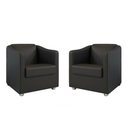 Ver imagem 1 de Kit 2 Poltronas Decorativa Ana Corano Pés Cromado Cor Preto