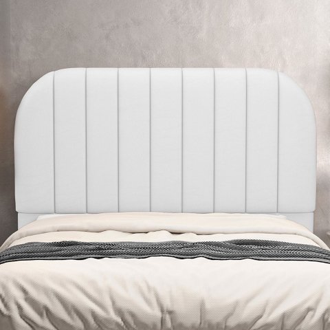 Cabeceira Cama Box King Estofada Orgânica 195cm Alice W01 Facto Branco - Lyam Decor