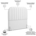 Ver imagem 3 de Cabeceira Cama Box King Estofada Orgânica 195cm Alice W01 Facto Branco - Lyam Decor