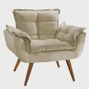Ver imagem 1 de Poltrona Decorativa Opalla Sala de Estar Consultório Clinica Suede Bege -decor Elity