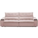 Ver imagem 5 de Sofá Retrátil Reclinável para Sala de Estar Living 250cm Ártico F04 Veludo Rosê - Lyam Decor