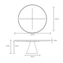 Ver imagem 4 de Mesa de Jantar Cone 120 cm Cimento Queimado + Vidro Personal Decor Mesa de Jantar Cone Redonda
