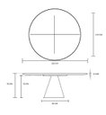 Ver imagem 4 de Mesa de Jantar Cone 120 cm Cimento Queimado + Vidro Personal Decor Mesa de Jantar Cone Redonda