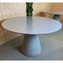 Ver imagem 3 de Mesa de Jantar Cone 120 cm Cimento Queimado + Vidro Personal Decor Mesa de Jantar Cone Redonda