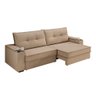 Sofá Hannover Premium 2,10m Assento Retrátil/Reclinável Suede Capuccino – Xflex Sofás - 4