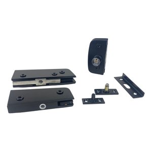 Kit 01 Instalação Porta de Vidro Pivotante V/a - Preto - Aluminio