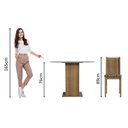Ver imagem 5 de Conjunto Sala de Jantar Madesa Débora Mesa Tampo de Vidro Redondo 4 Cadeiras Rustic/Bege Marrom Cor: