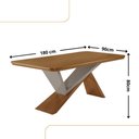 Ver imagem 2 de Mesa de Jantar Yasmin 180 Tampo Mdf Laminado Canto Copo e 6 Cadeiras Copper Premium