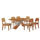 Ver imagem 1 de Mesa de Jantar Yasmin 180 Tampo Mdf Laminado Canto Copo e 6 Cadeiras Copper Premium