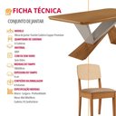 Ver imagem 7 de Mesa de Jantar Yasmin 180 Tampo Mdf Laminado Canto Copo e 6 Cadeiras Copper Premium