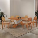 Ver imagem 4 de Mesa de Jantar Yasmin 180 Tampo Mdf Laminado Canto Copo e 6 Cadeiras Copper Premium