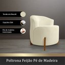 Ver imagem 2 de Poltrona Orgânica Pé de Madeira para Sala Confortável e Reforçada Bouclé