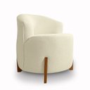 Ver imagem 4 de Poltrona Orgânica Pé de Madeira para Sala Confortável e Reforçada Bouclé