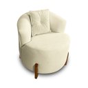 Ver imagem 1 de Poltrona Orgânica Pé de Madeira para Sala Confortável e Reforçada Bouclé