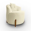 Ver imagem 3 de Poltrona Orgânica Pé de Madeira para Sala Confortável e Reforçada Bouclé