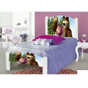 Ver imagem 1 de Cama Solteiro Infantil Masha O Urso Adesivada+Colchão Branco