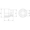 Soquete de Impacto Sextavado 19mm Encaixe 3/8" Tramontina PRO - 2
