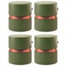 Kit 04 Puffs Bancos Decorativos Redondo Porto 49x43cm Corano Verde - Desk Design - 1