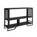 Ver imagem 2 de Aparador Telado 134cm em Metal Estilo Industrial com 2 Nichos P1021 Preto