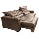 Ver imagem 7 de Sofá Retrátil e Reclinável 2,95m Molas Ensacadas Cama inBox Big Space com Bordado 3D Velusoft