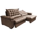Ver mais imagens de Sofá Retrátil e Reclinável 2,95m Molas Ensacadas Cama inBox Big Space com Bordado 3D Velusoft